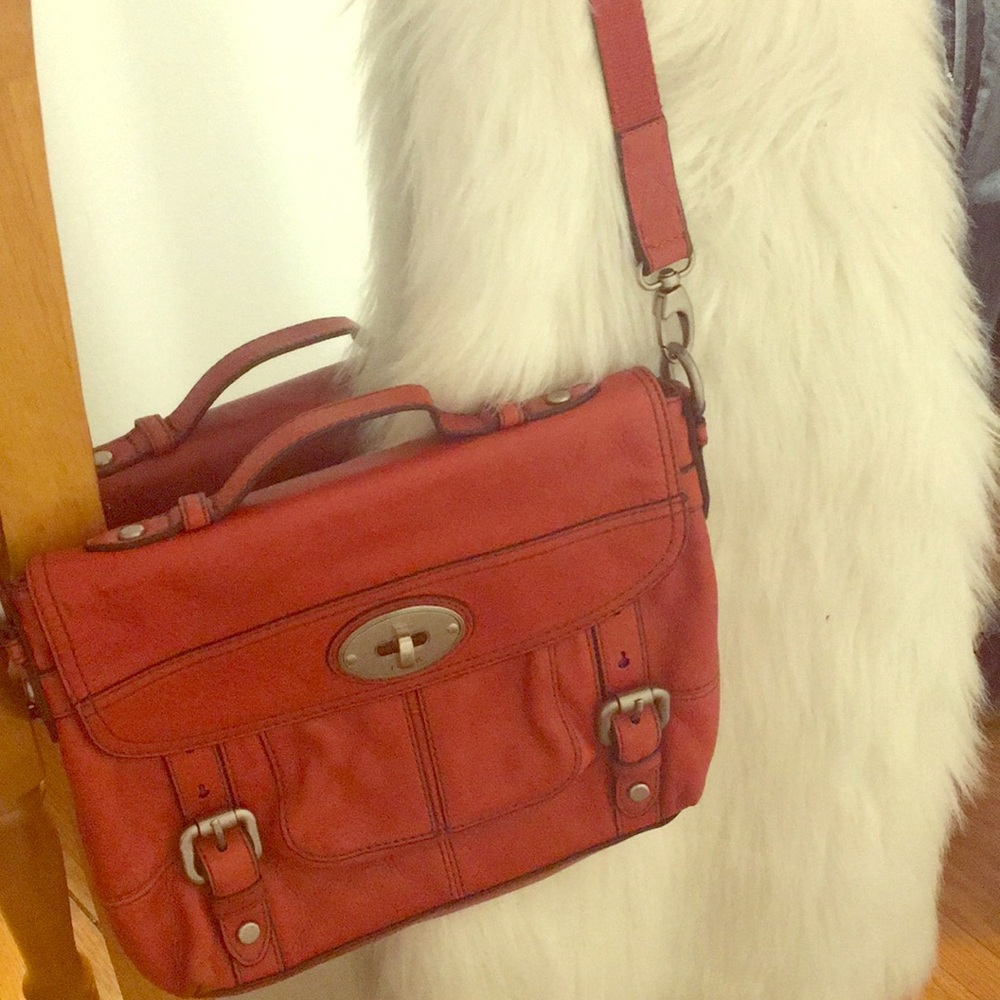 Red Leather Fossil Purse